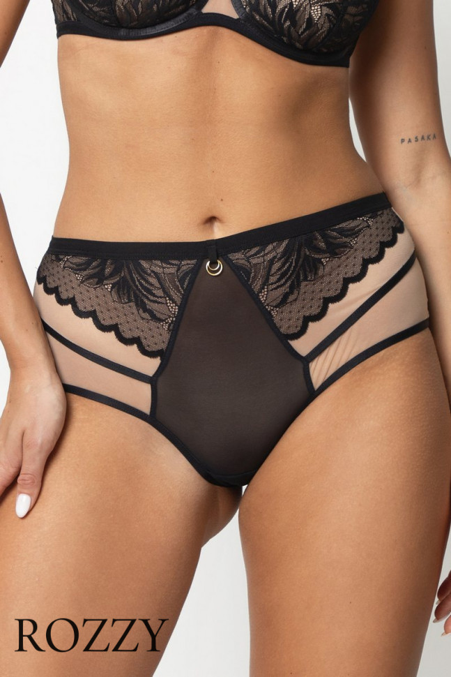 Трусы бразильяна Subtille Elza черно-бежевый