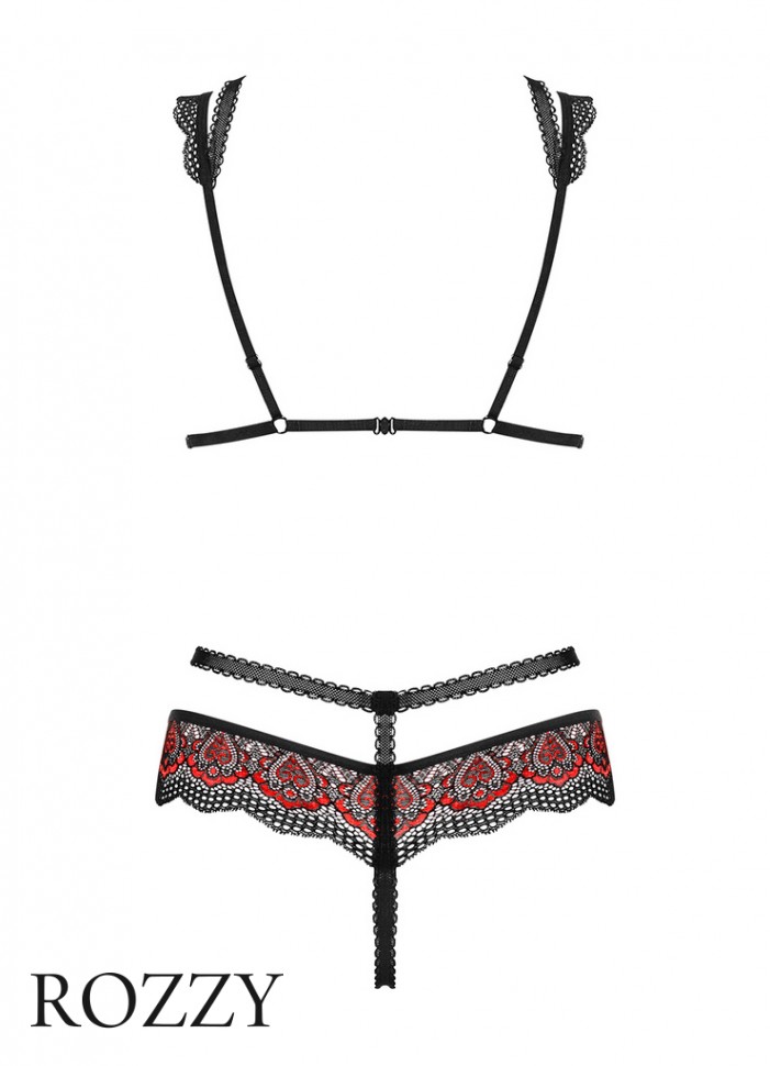 Комплект стрэп Obsessive Megies Set Crotchless черный 