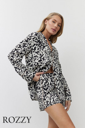 Пижама вискозная Aruelle Solene черный/молочный