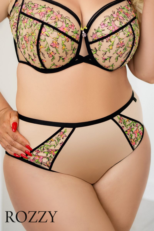 Трусы классика Kris Line Daisy бежево-черный