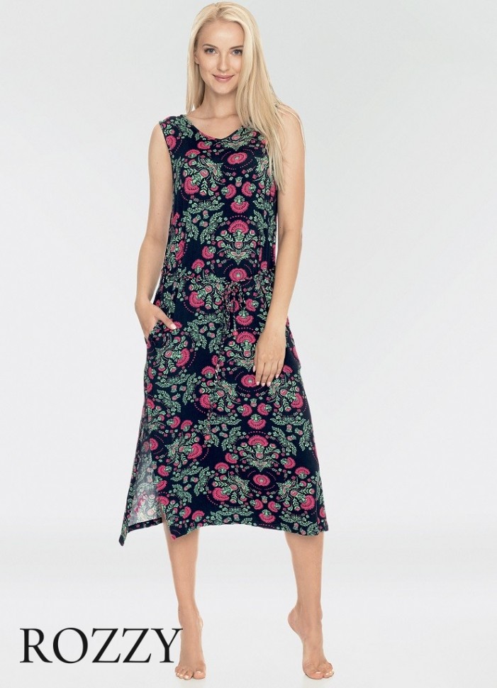 Платье домашнее вискозное Key LHD 546 19 синий