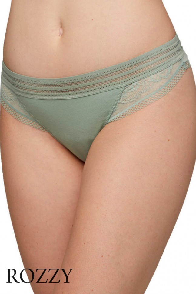 Трусы стринги хлопковые обрезные Ysabel Mora 19253 оливковый