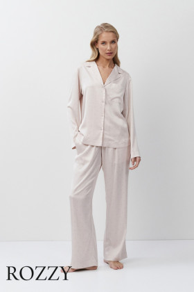 Пижама атласная с шортами Aruelle Gilian светло-розовый