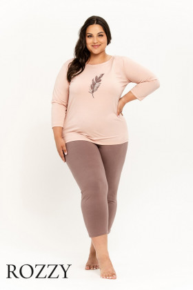 Пижама хлопковая Taro Jane Maxi 3287/3289 бежево-розовый/латте