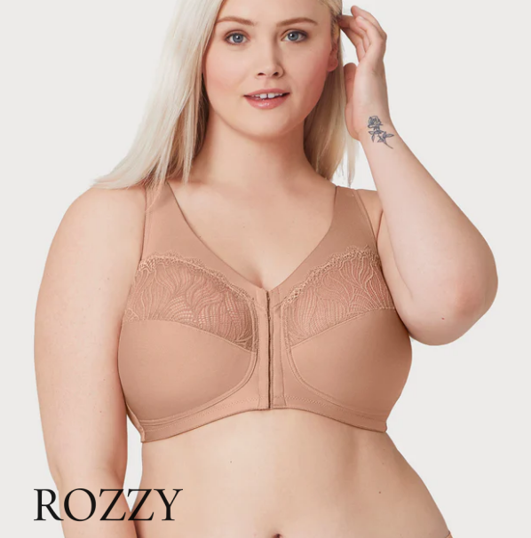 Бюстгальтер без косточек спереди застежка Glamorise GI1210 кофе с молоком