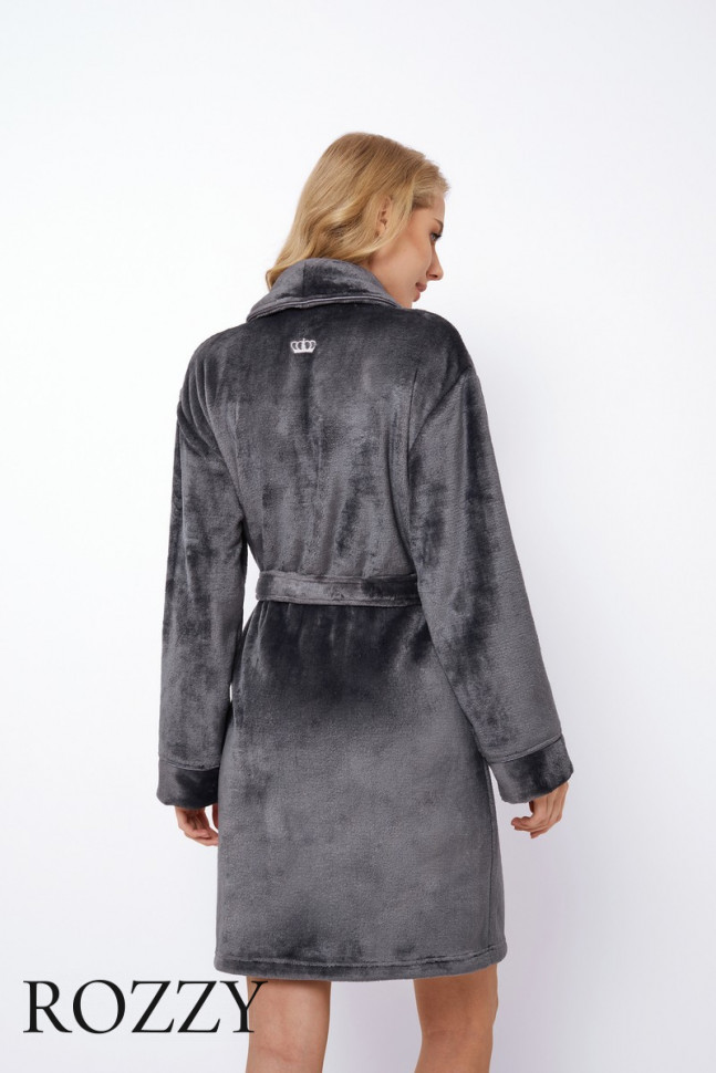 Халат флисовый Aruelle Eva Dark Grey графитовый