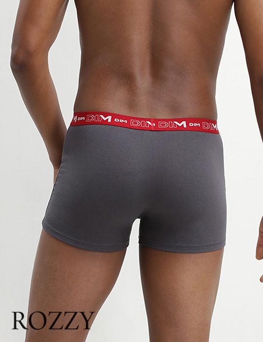 Трусы шорты мужские DIM 6596/3 серый/красный/черный (уп.3шт.)