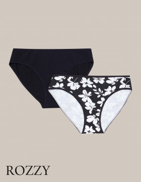 Трусы слипы хлопковые Esotiq Mia-Mia 42268 черный/белый (уп.2шт.)