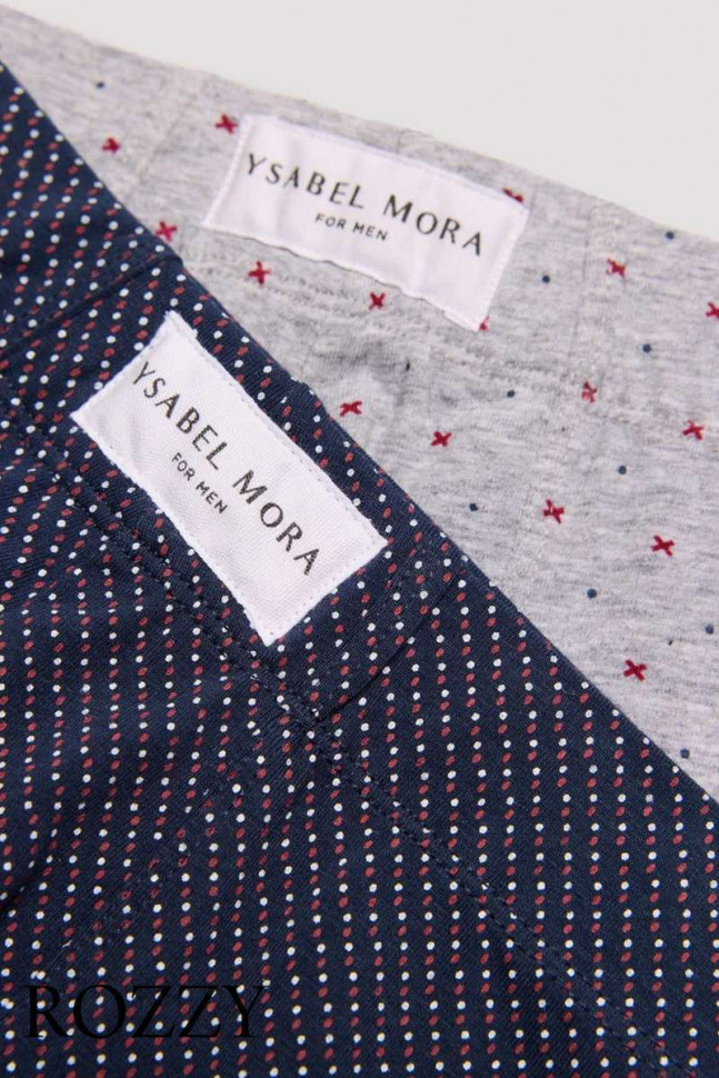 Трусы шорты мужские Ysabel Mora 20377 темно-синий/светло-серый (уп.2шт.)