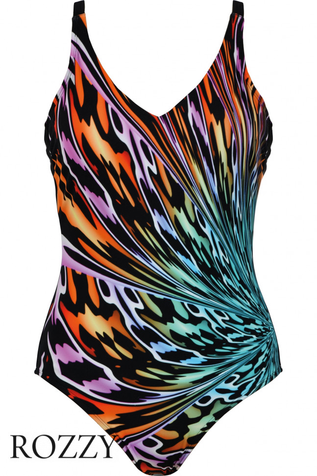 Купальник слитный Naturana 73449 черный/мультиколор К