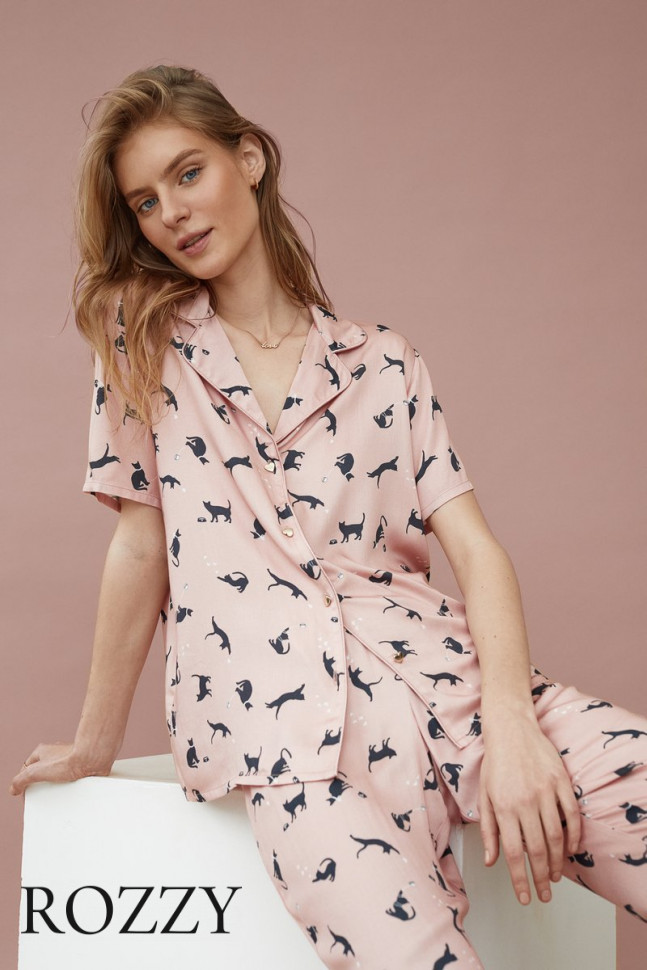 Пижама вискозная Aruelle Polly пыльная роза