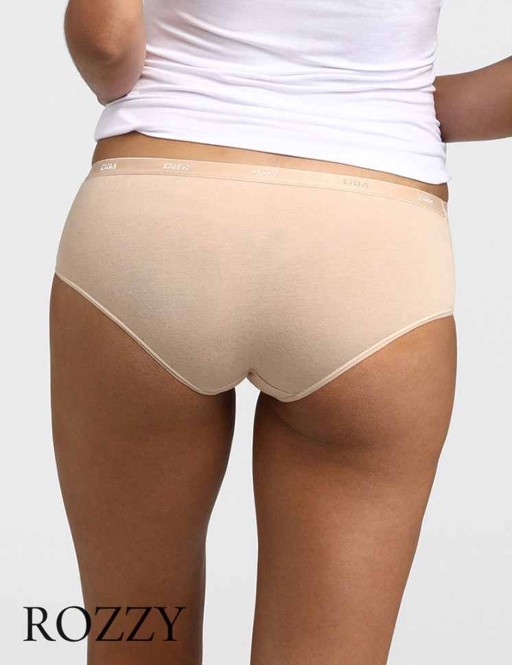 Трусы шорты хлопковые DIM Les Pockets Eco 4H01/3 белый/телесный/черный (уп.3шт.)