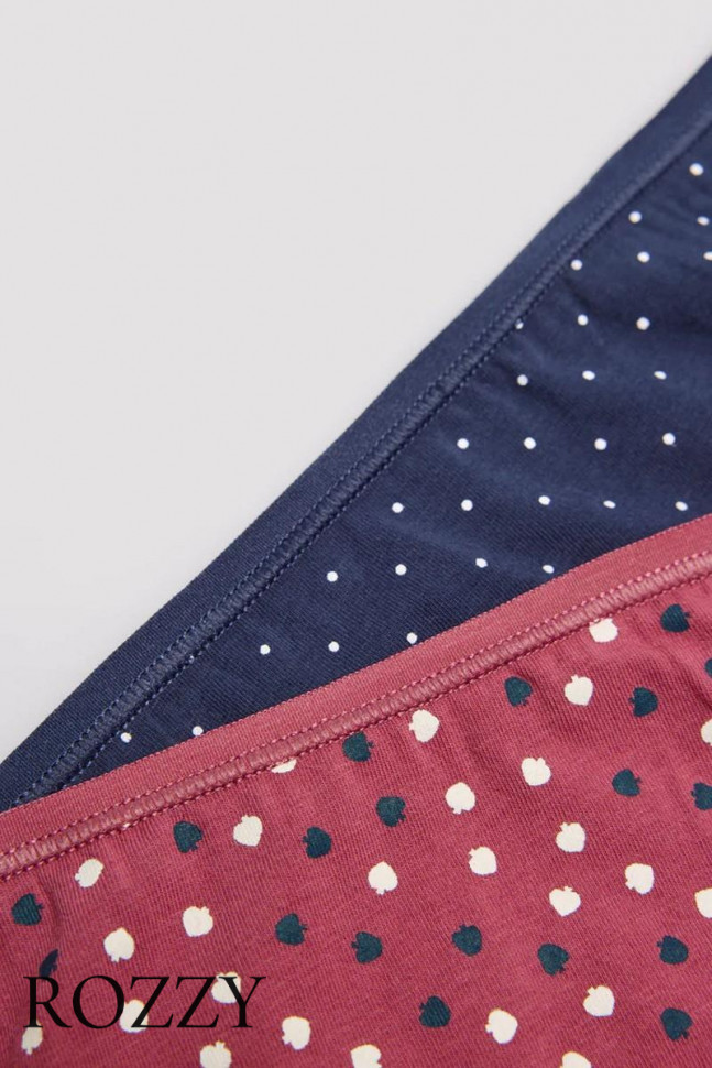 Трусы бикини хлопковые Ysabel Mora 19014 темно-синий/амарант (уп.2шт.)