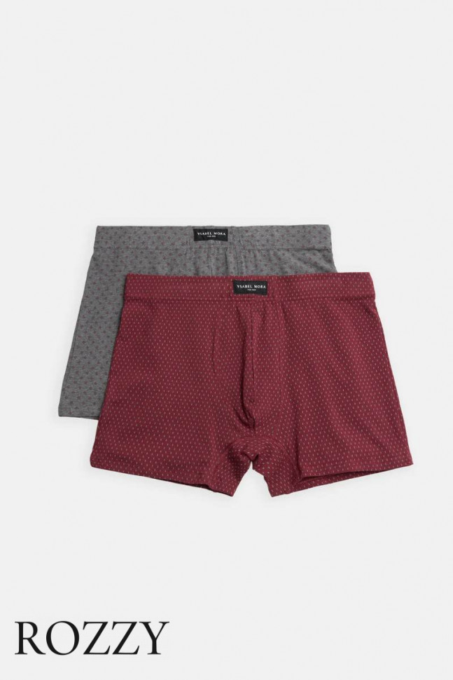 Трусы шорты мужские Ysabel Mora 20425 серый/бордовый (уп.2шт.)