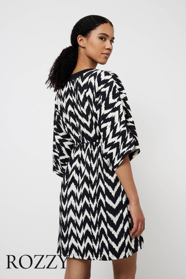 Платье домашнее вискозное Aruelle Zaila черный/белый