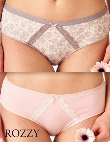 Трусы хипстеры хлопковые Key LPN 641 B22 светло-розовый/сиреневый (уп.2шт.)