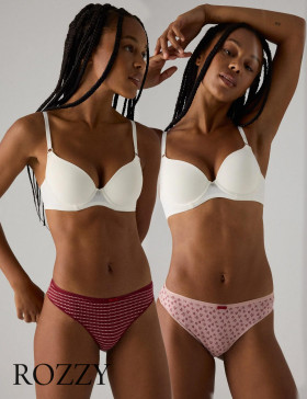 Трусы стринги хлопковые Ysabel Mora 19010 светло-розовый/бордовый (уп.2шт.)