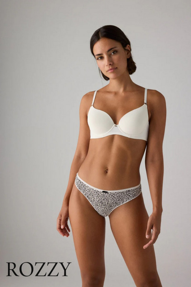 Трусы стринги хлопковые Ysabel Mora 19012 черный/белый (уп.2шт.)