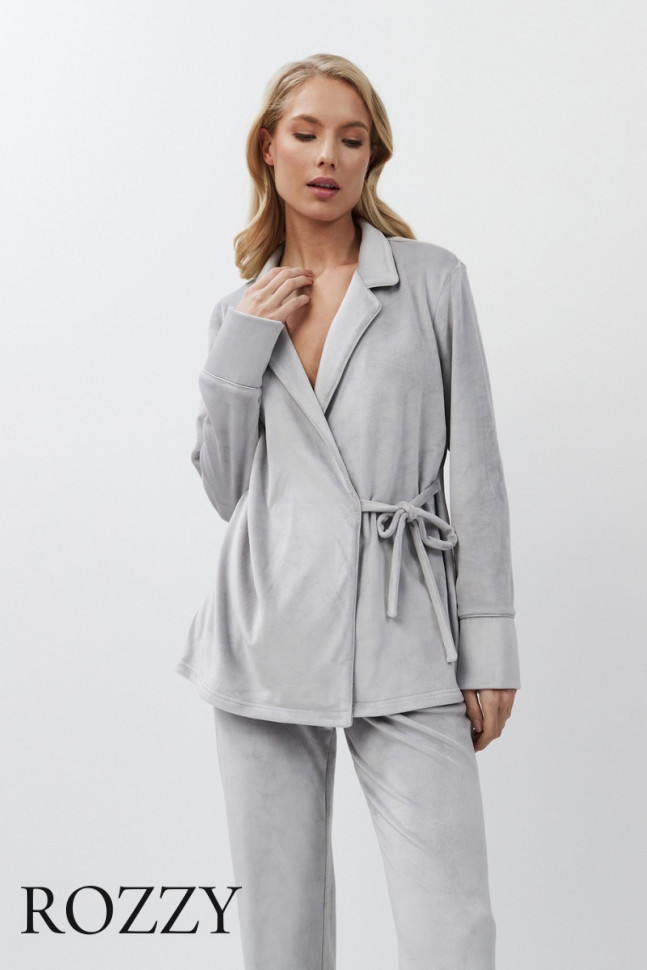 Костюм домашний велюровый Aruelle Gabby Set светло-серый