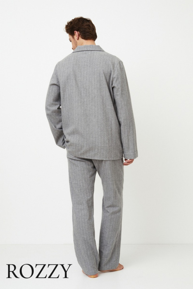 Пижама мужская фланелевая Aruelle Carl серый