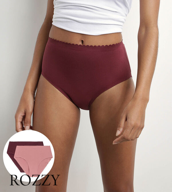 Трусы макси хлопковые DIM Body Touch Easy 0DFP розовый/бордовый