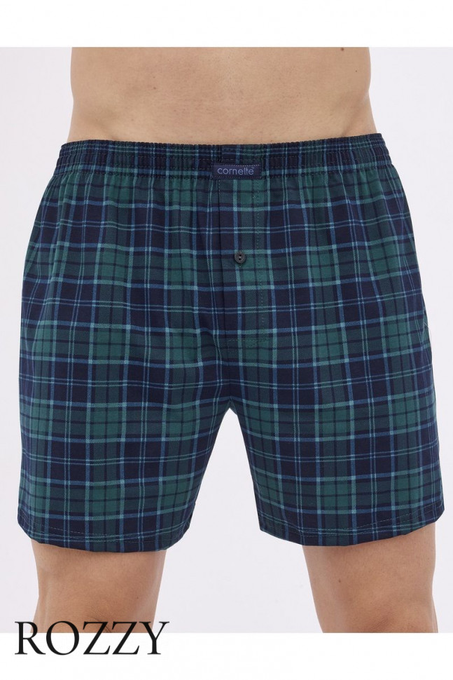 Трусы боксеры мужские Cornette 002/008-19 темно-синий/зеленый