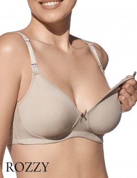 Бюстгальтер для кормления без косточек хлопковый Selene Amanda серо-бежевый