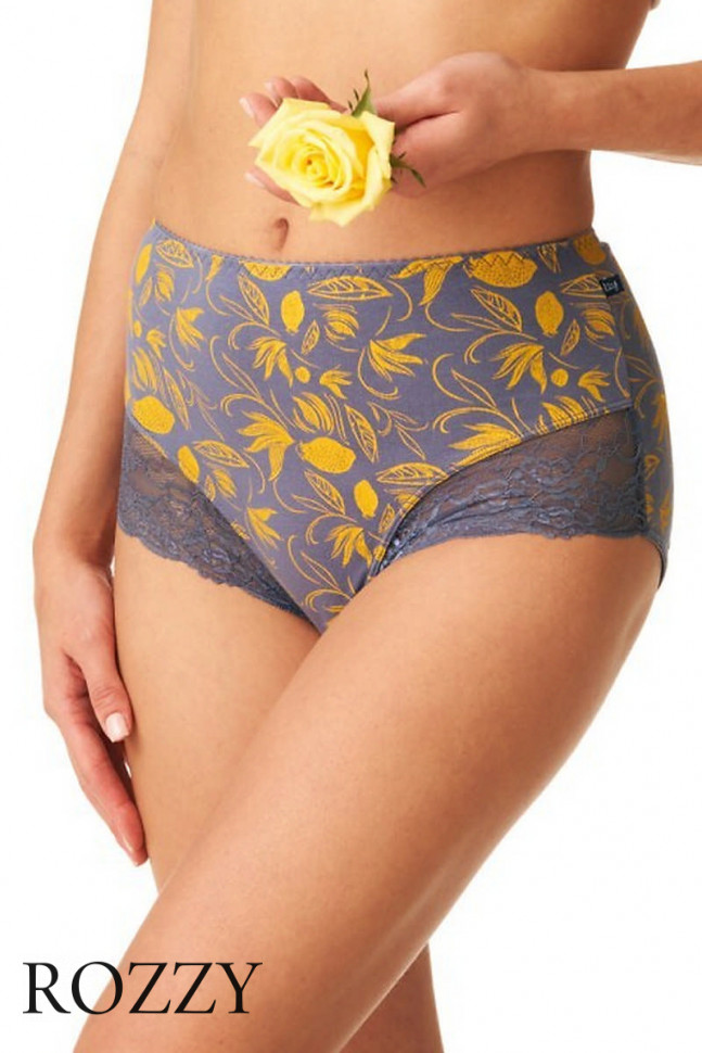 Трусы макси хлопковые Key LPF 910 фиолетовый/жёлтый (уп.2шт.)