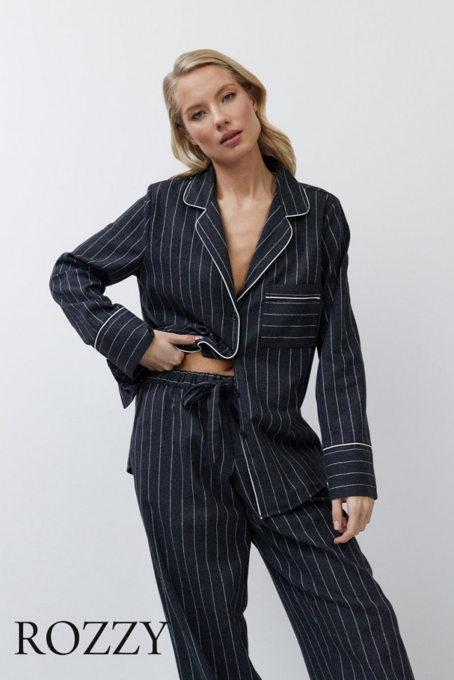 Пижама фланелевая Aruelle Casey графитовый