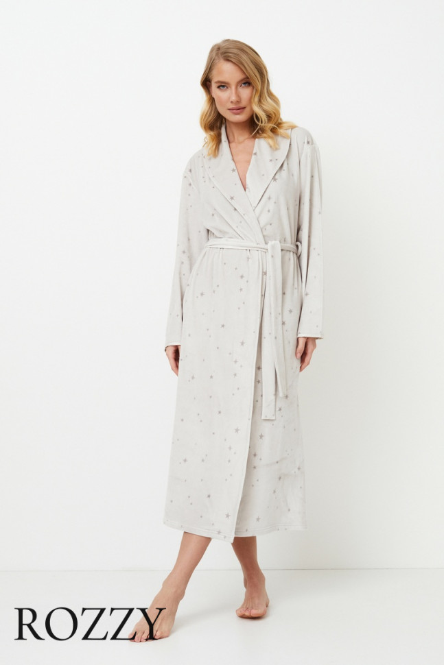 Халат велюровый Aruelle Meredith светло-серый