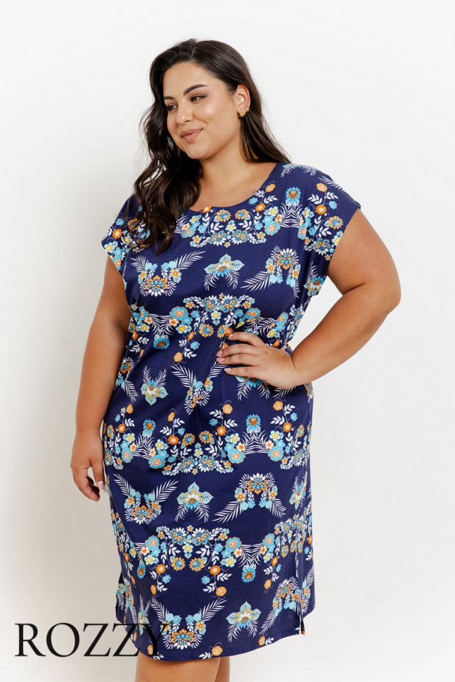 Сорочка хлопковая Taro Jodie Maxi 3330/3363 темно-синий