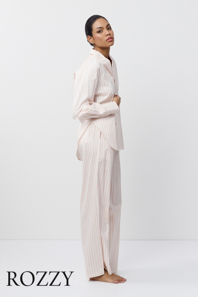 Пижама хлопковая Aruelle Zephyr кремовo-розовый