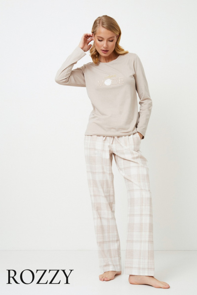 Пижама фланелевая Aruelle Shelli светло-бежевый