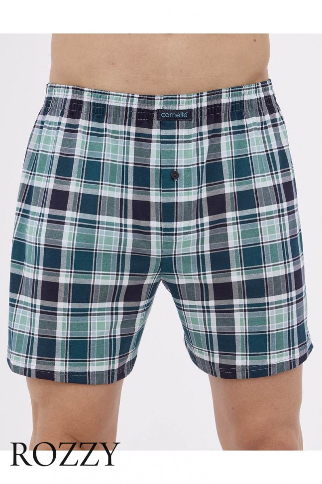 Трусы боксеры мужские Cornette 002/008-19 зеленый/темно-синий