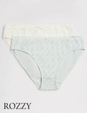 Трусы слипы хлопковые Ysabel Mora 19405 светло-голубой/экрю (уп.2шт.)