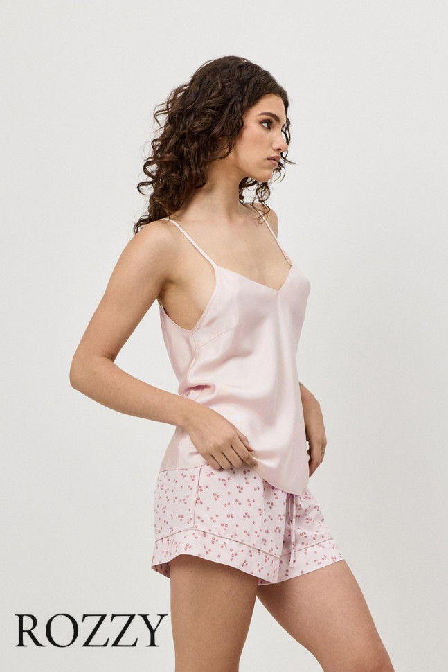 Пижама вискозная с шортами Aruelle Blossie светло-розовый