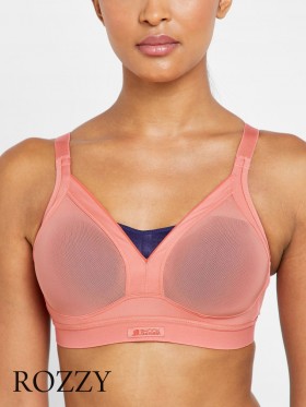 Бюстгальтер спортивный без косточек Shock Absorber S015F розовый цитрус/синий