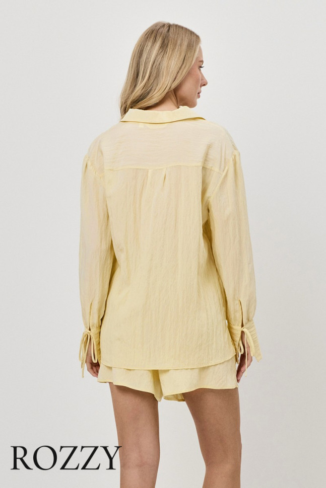 Пижама вискозная с шортами Aruelle Solara Set желтый