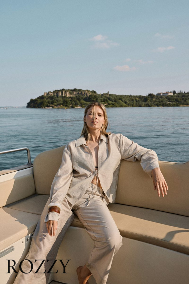 Пижама Aruelle Breeze Set бежево-серый