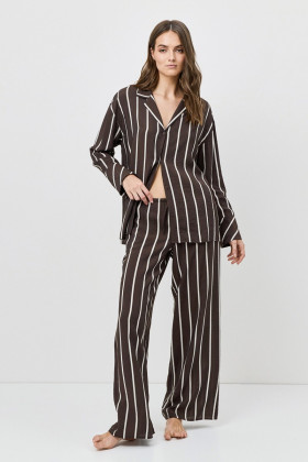 Пижама вискозная Aruelle Cedar Set шоколадный/молочный