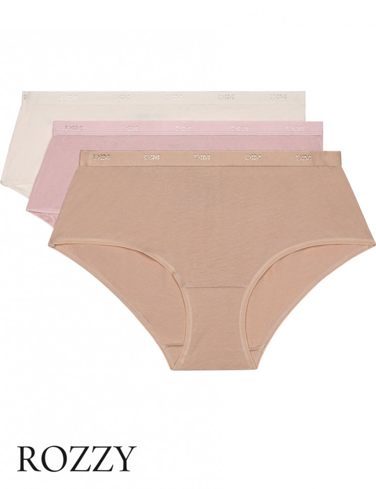 Трусы шорты хлопковые DIM Les Pockets Eco 4H01/3 телесный/розовый/перламутровый (уп.3шт.)