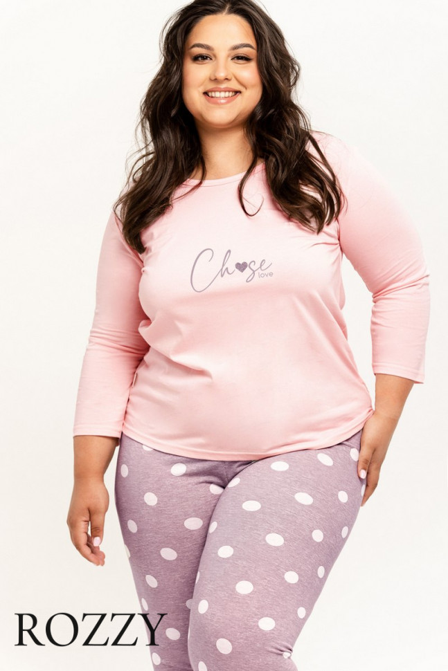 Пижама хлопковая Taro Libby Maxi 3214/3268 светло-розовый/светло-лиловый