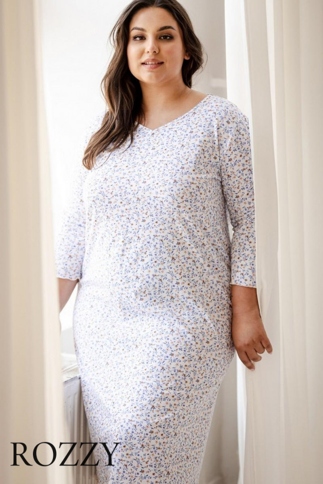 Сорочка хлопковая Taro Ariella Maxi 3241/3258 светло-голубой