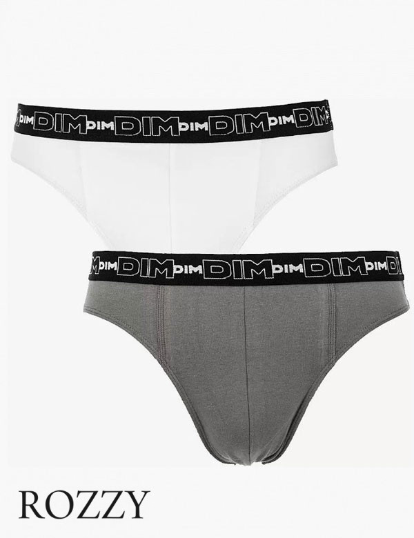 Трусы слипы мужские DIM 6595/2 антрацит/белый (уп.2шт.)